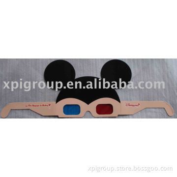 custom shape 3D glasses/printed paper 3D glasses/Red+Blue 3D glasses